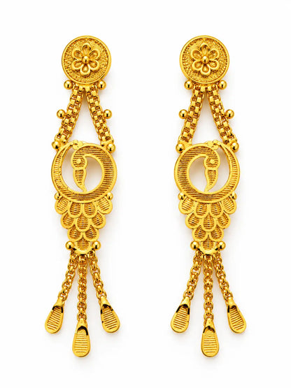 Gold Plated Twin Peacock Crest Choker Set