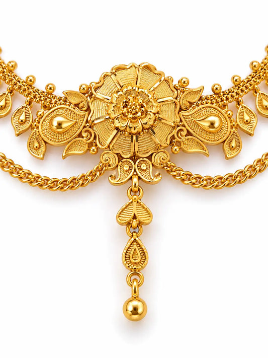 Gold Plated Festive Floral Vine Choker Set