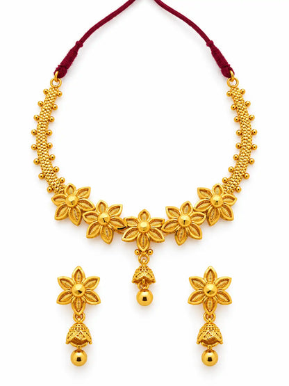 Gold Plated Festive Delicate Floral Choker