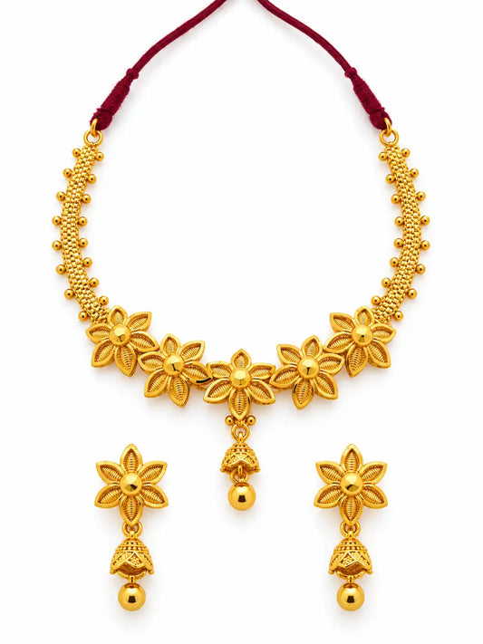 Gold Plated Festive Delicate Floral Choker