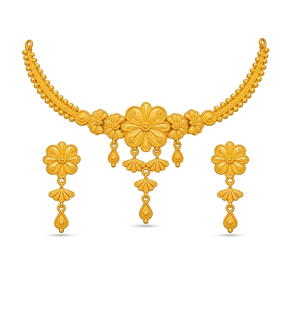 Gold Plated Floral Bloom Choker Set
