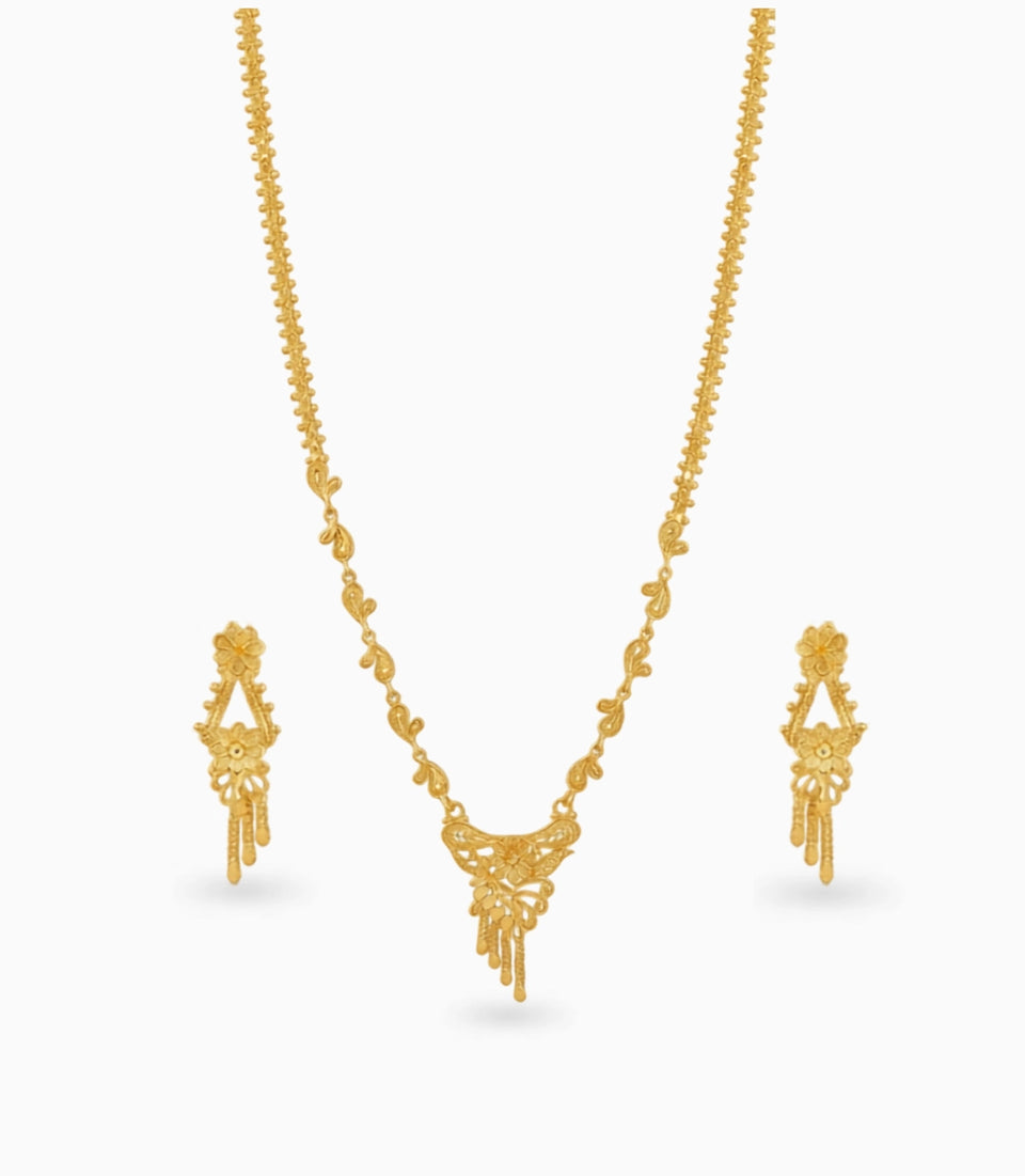 Gold Plated Traditional Long Necklace