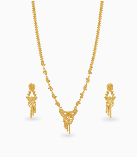 Gold Plated Traditional Long Necklace