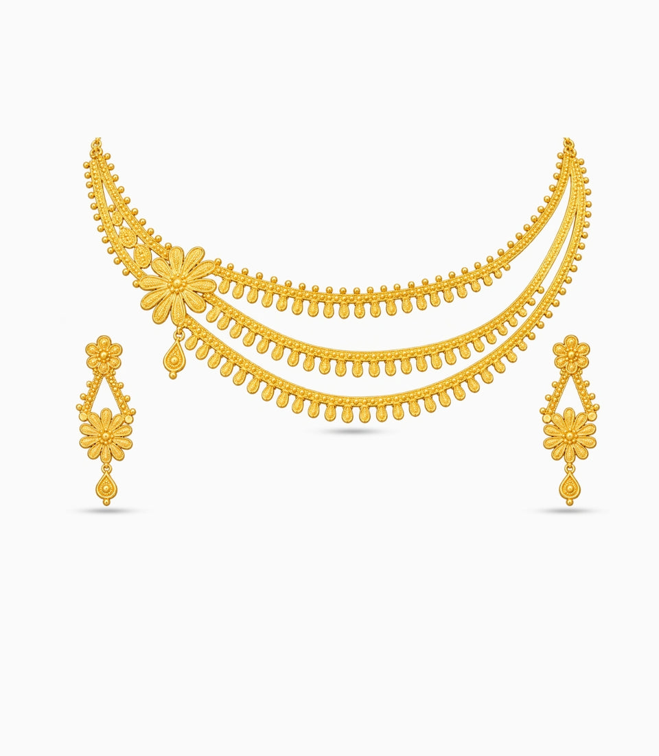 Gold Plated Classic Layered Necklace