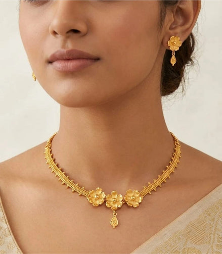 Gold Plated Delicate Floral Choker
