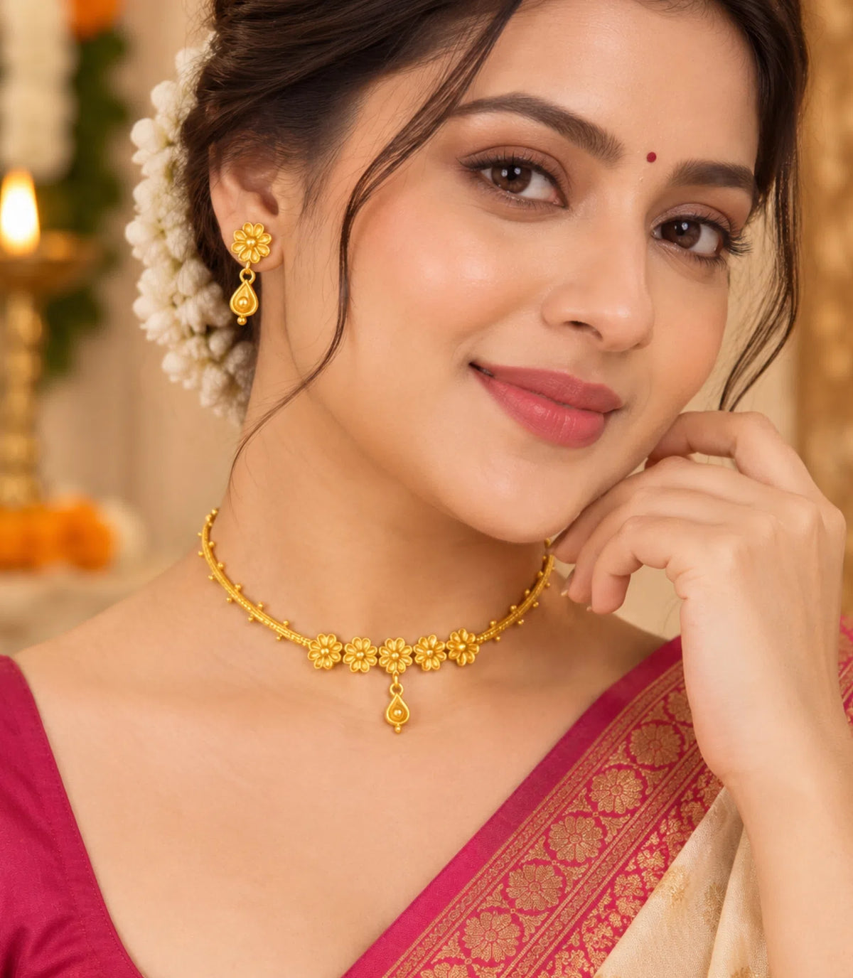 Gold Plated Gentle Floral Choker