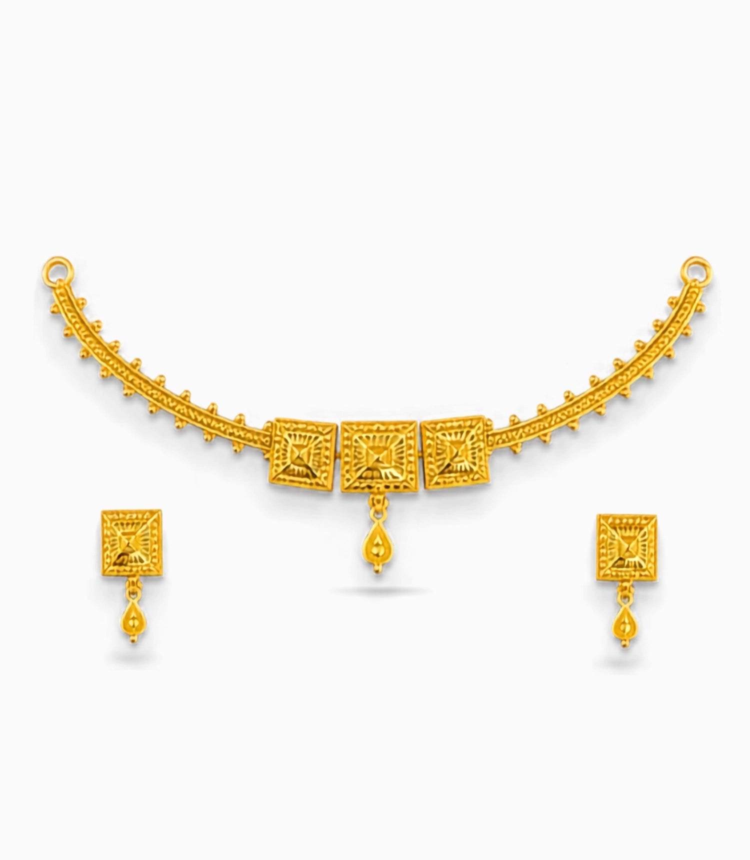 Gold Plated Square Block Choker