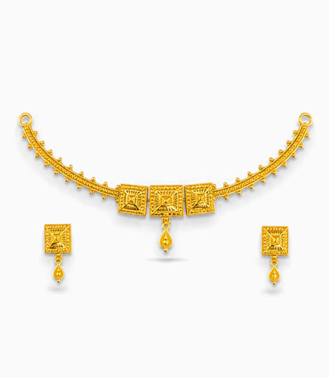 Gold Plated Square Block Choker