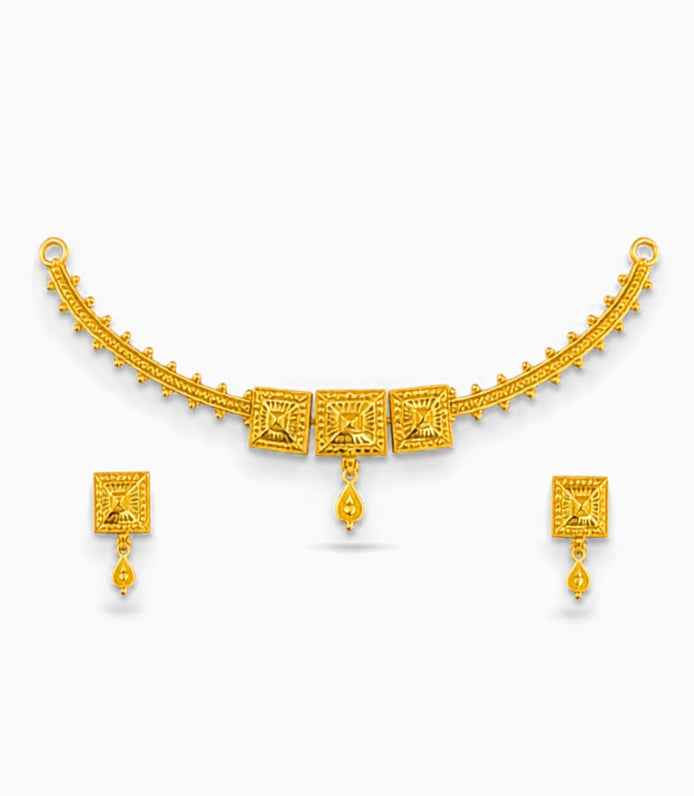 Gold Plated Square Block Choker