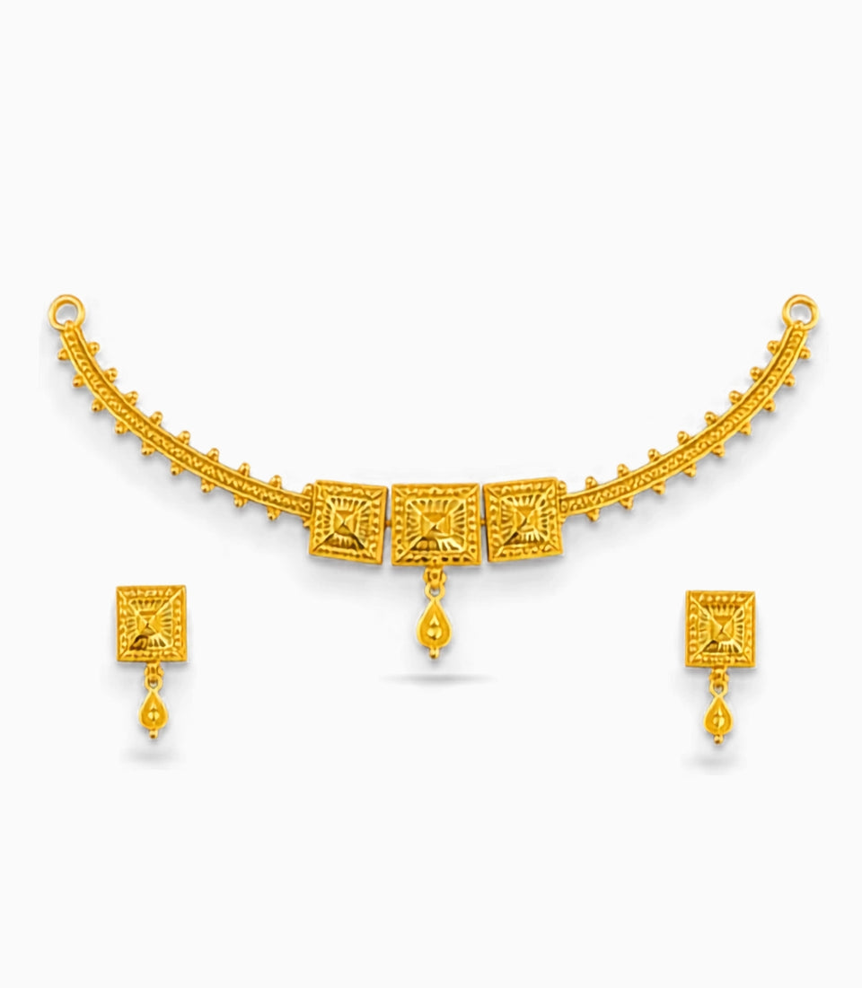 Gold Plated Square Block Choker