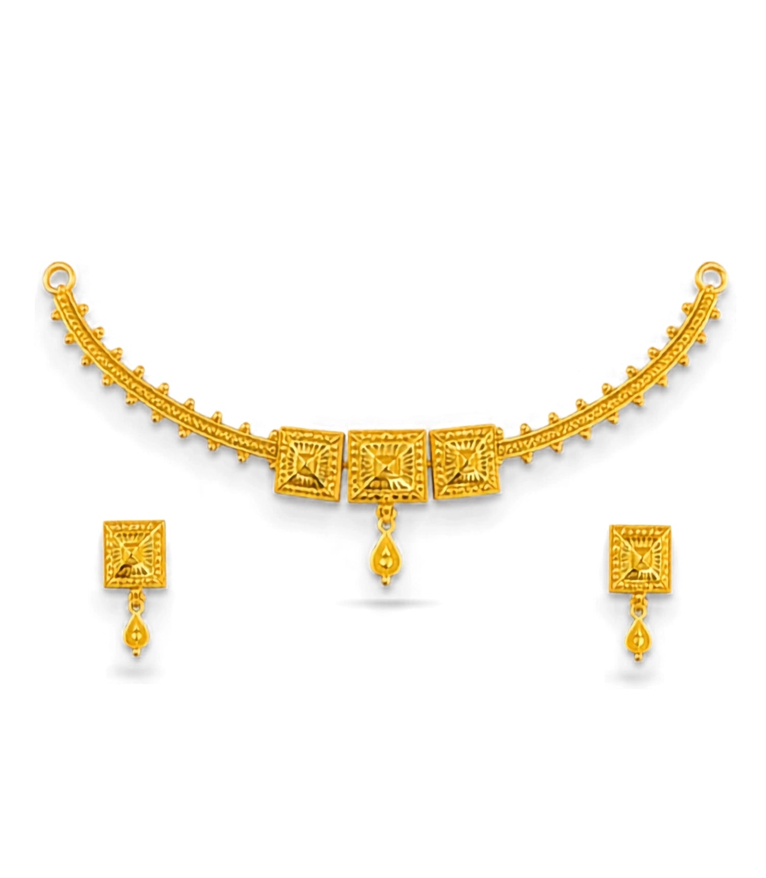 Gold Plated Square Block Choker
