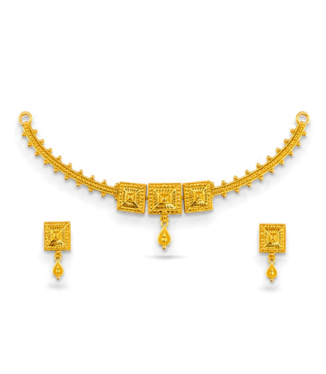 Gold Plated Square Block Choker