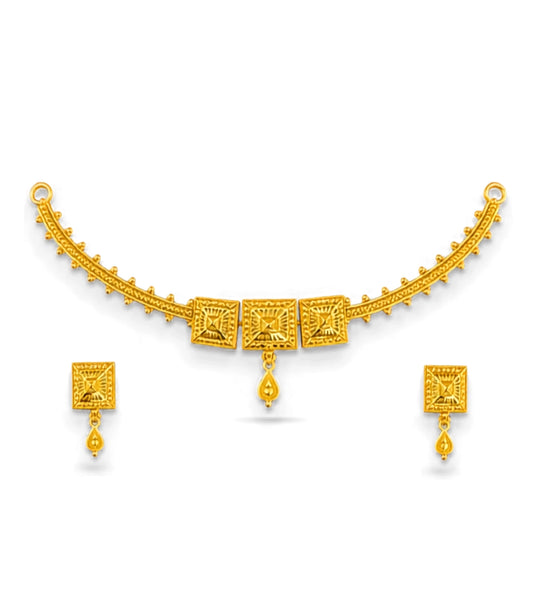 Gold Plated Square Block Choker
