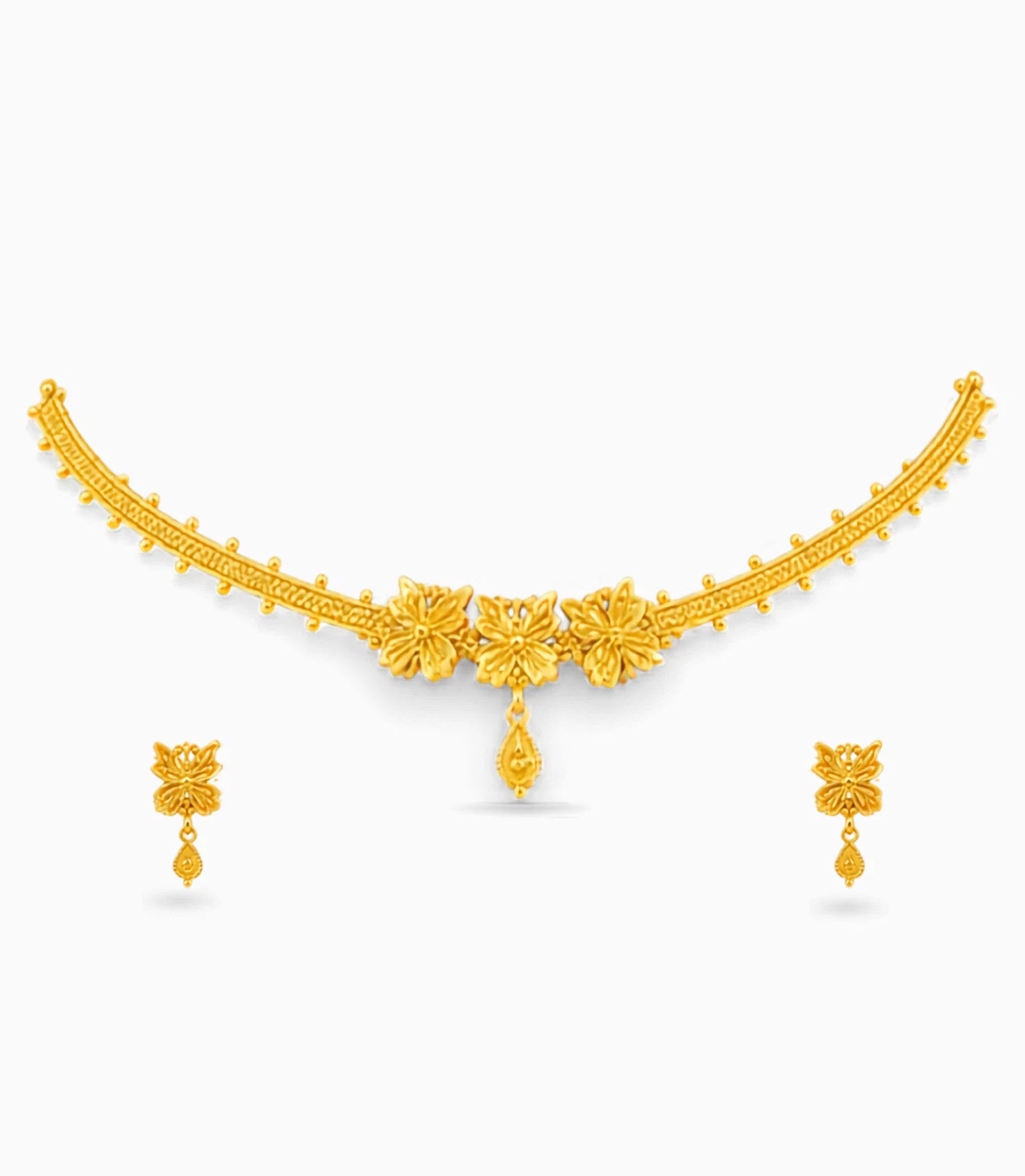 Gold Plated Tripple Floral Choker
