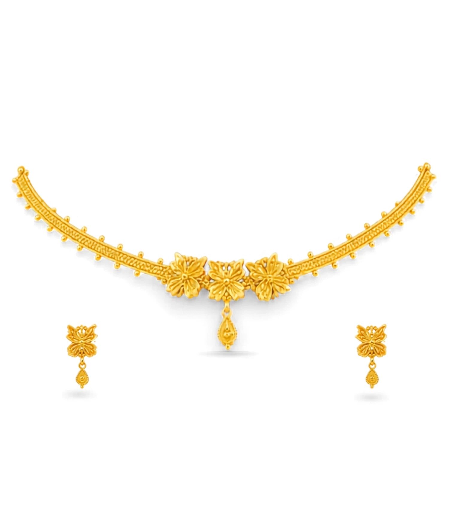 Gold Plated Tripple Floral Choker
