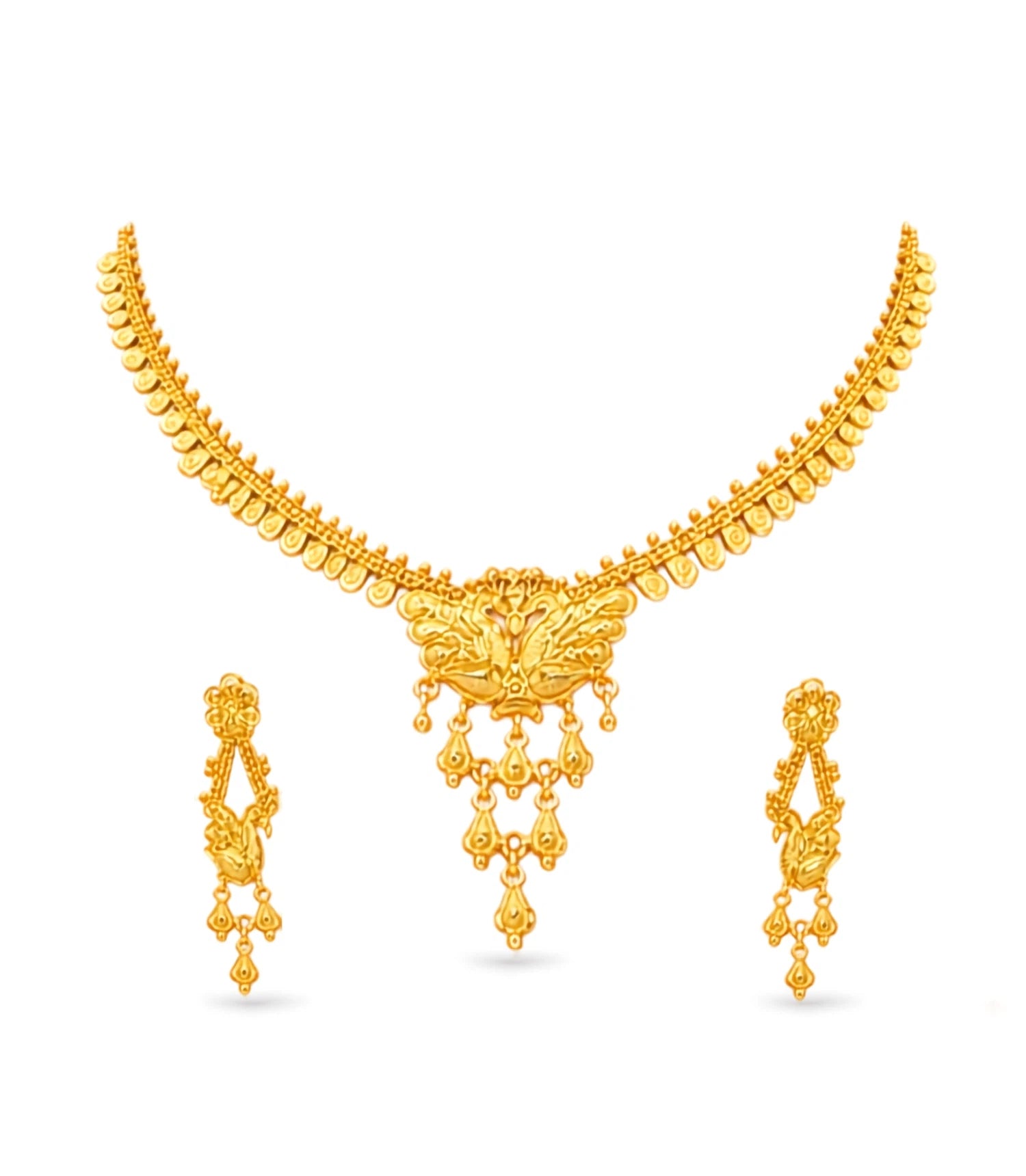 Gold Plated Traditional Peacock Motif Necklace Set