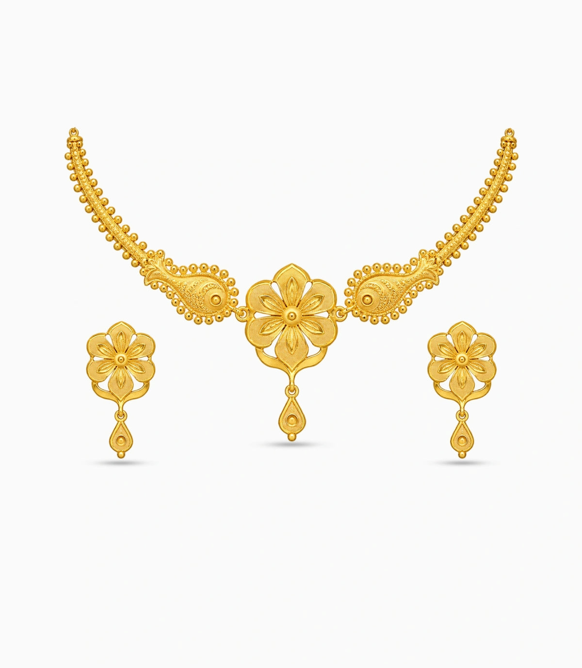 Gold Plated Floral Paisle Choker Set