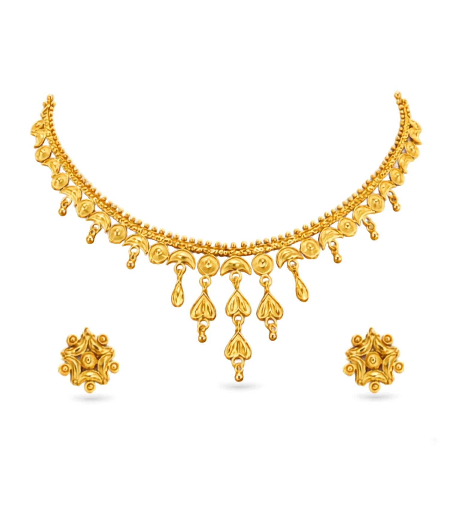 Gold Plated Geometric Filigree Necklace Set