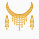 Gold Plated Intricate Mesh Bib Necklace Set