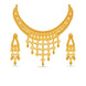 Gold Plated Intricate Mesh Bib Necklace Set