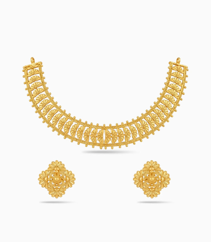 Gold Plated Festive Leaf Choker