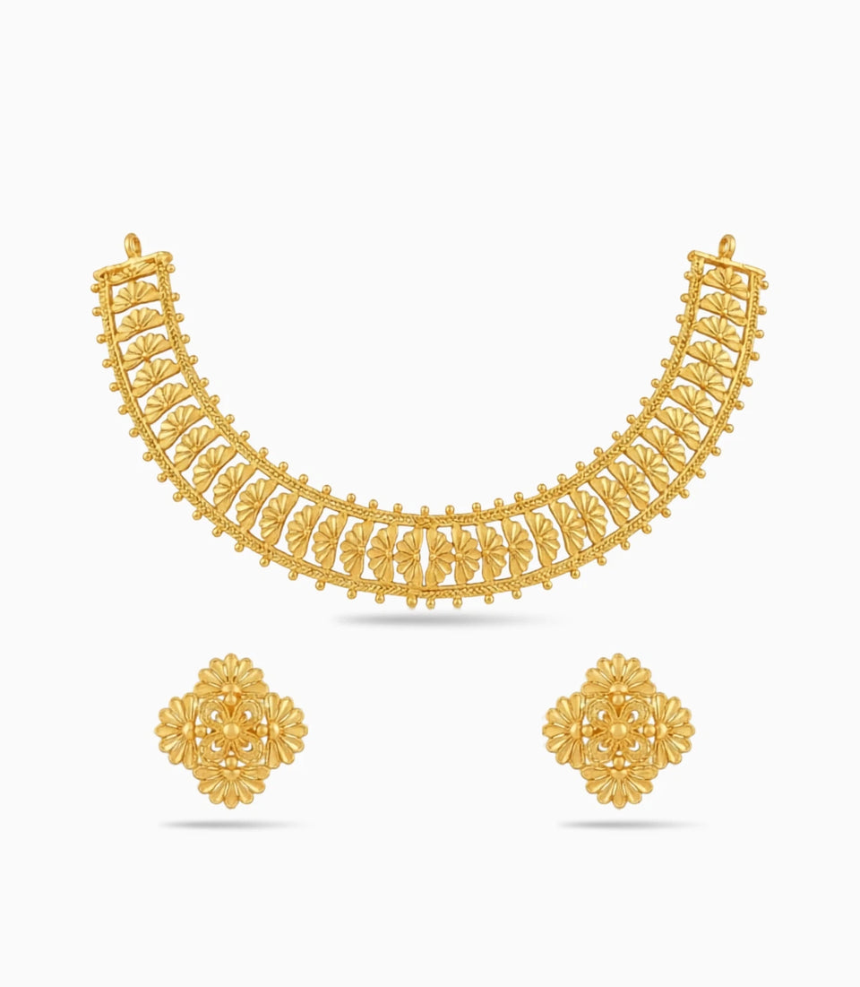 Gold Plated Festive Leaf Choker