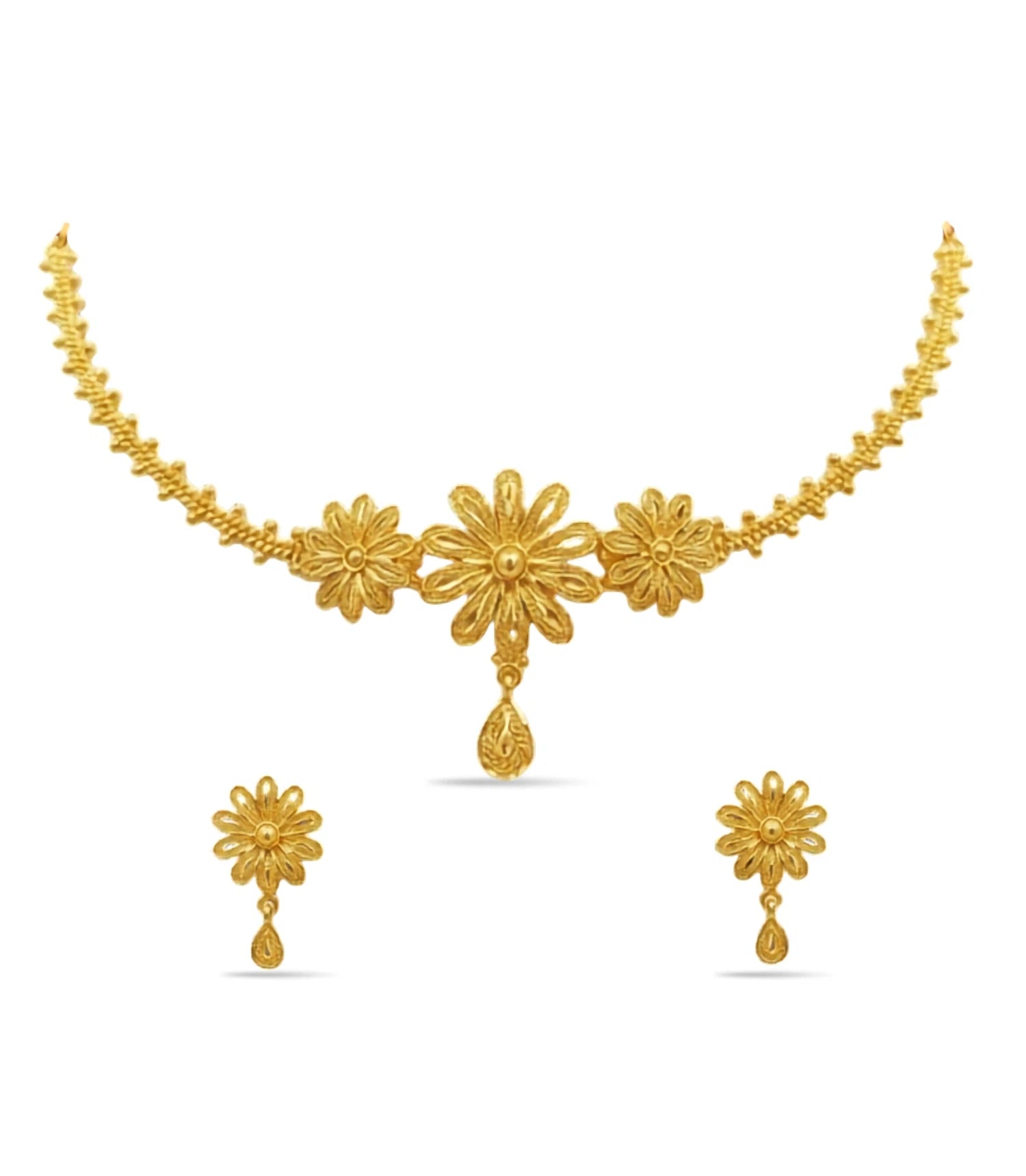 Gold Plated Lightweight Floral Choker