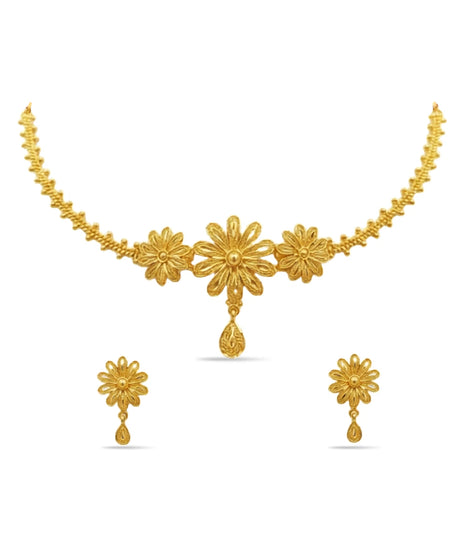 Gold Plated Lightweight Floral Choker
