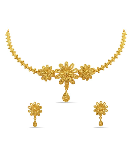Gold Plated Lightweight Floral Choker