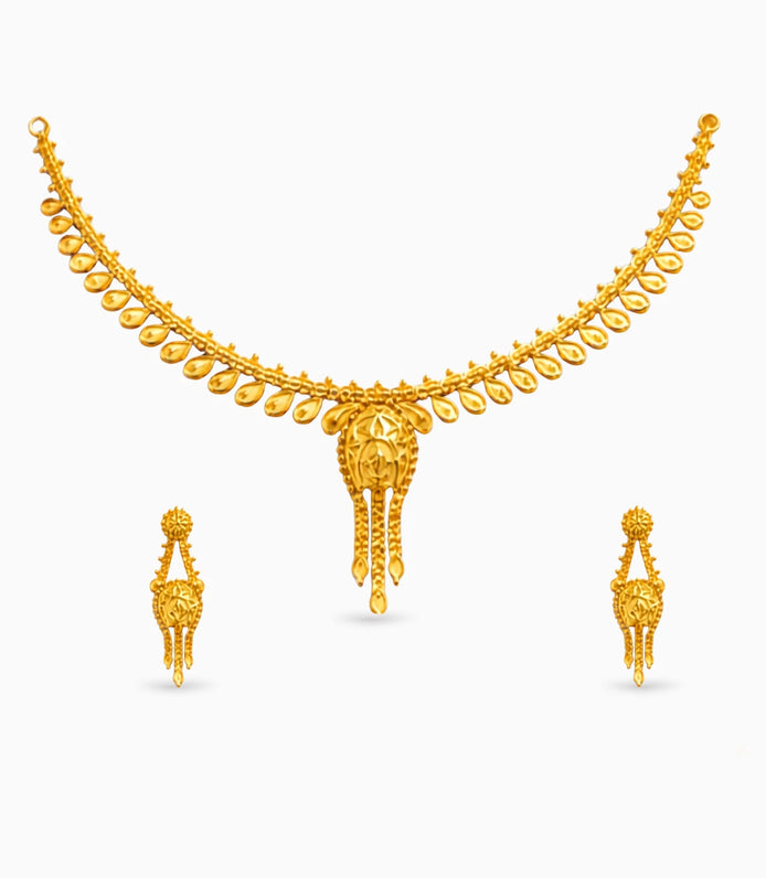 Gold Plated Festive Delicate Necklace Set
