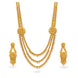 Gold Plated Wedding Layered Floral Long Necklace