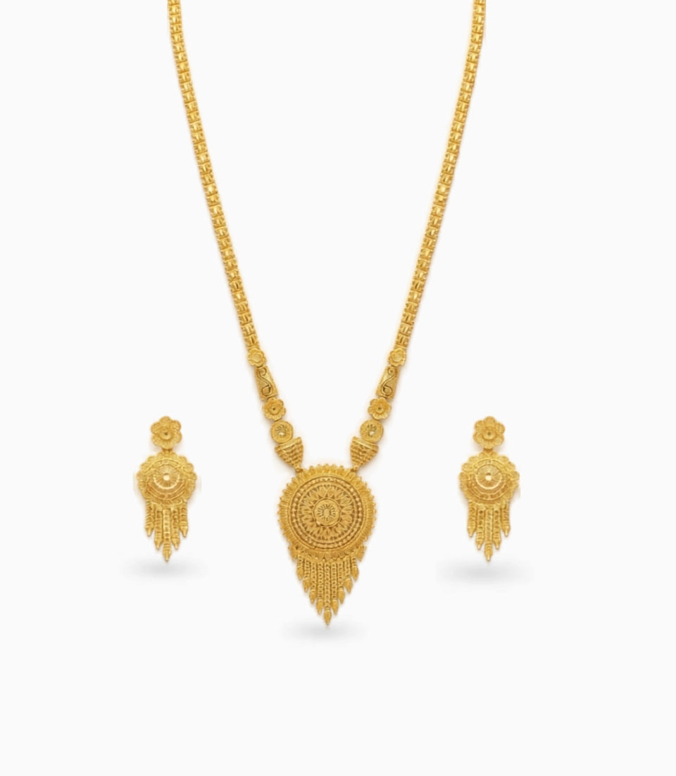 Gold Plated Bridal Long Necklace