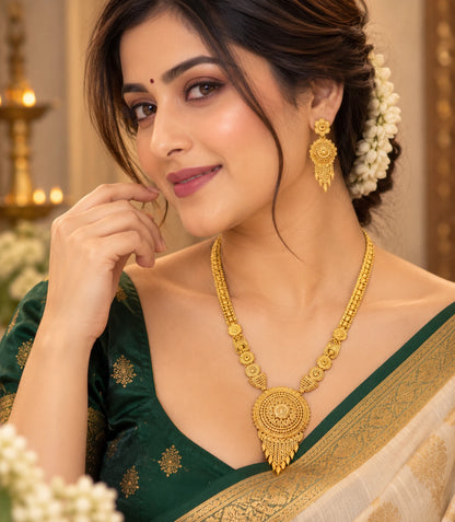 Gold Plated Bridal Long Necklace