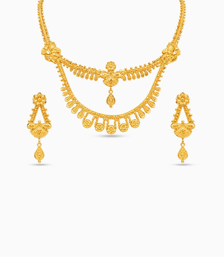 Gold Plated Swag Collar Necklace Layered Necklace