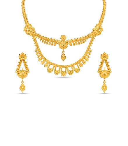 Gold Plated Swag Collar Necklace Layered Necklace