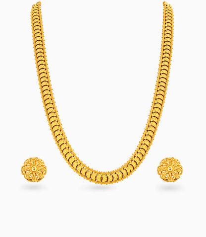 Gold Plated Traditional Long Necklace Set
