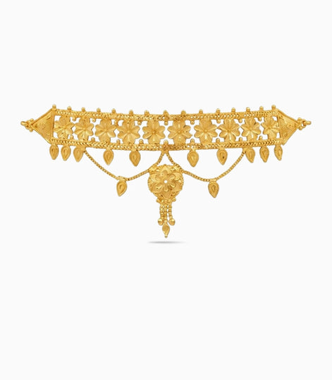 Gold Plated Floral Mesh Choker