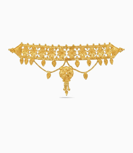 Gold Plated Floral Mesh Choker