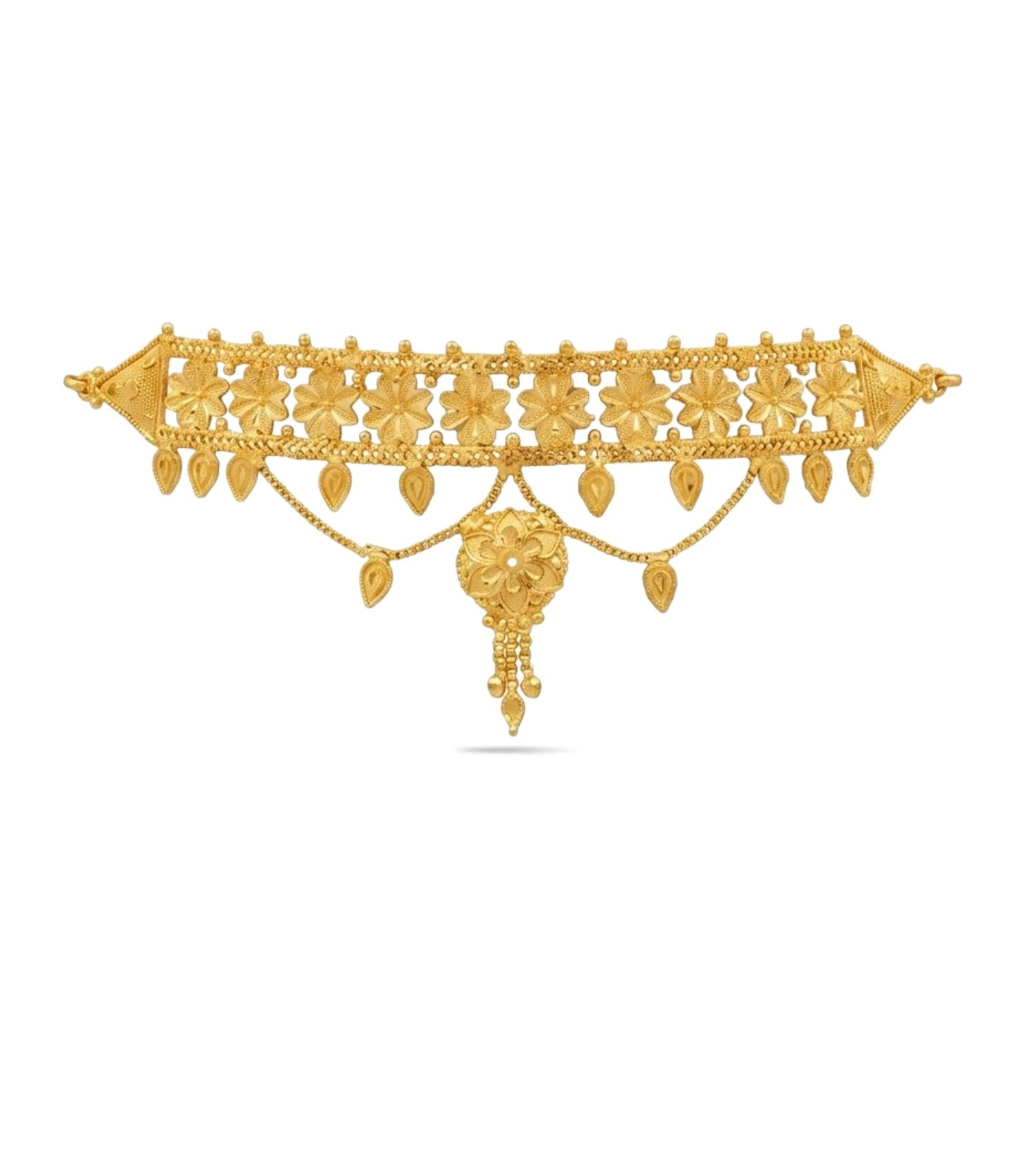 Gold Plated Floral Mesh Choker