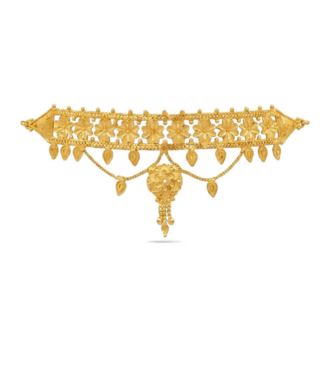 Gold Plated Floral Mesh Choker