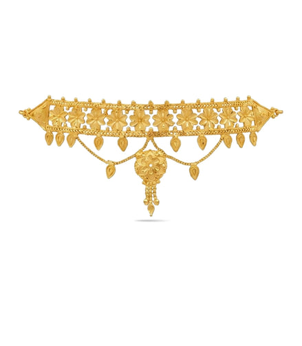 Gold Plated Floral Mesh Choker
