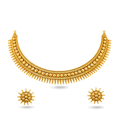 Gold Plated Festive Sunburst Necklace Set