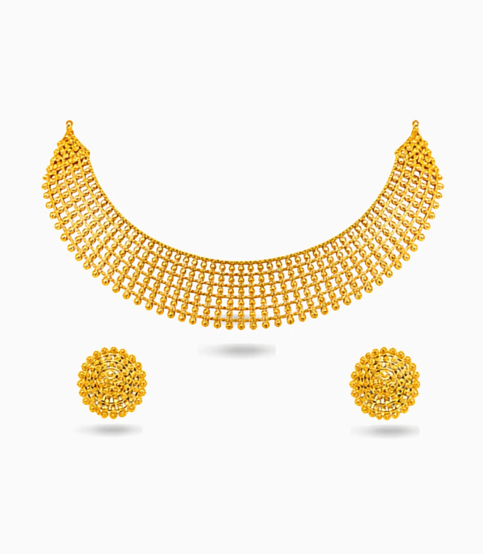 Gold Plated Statement Necklace Set