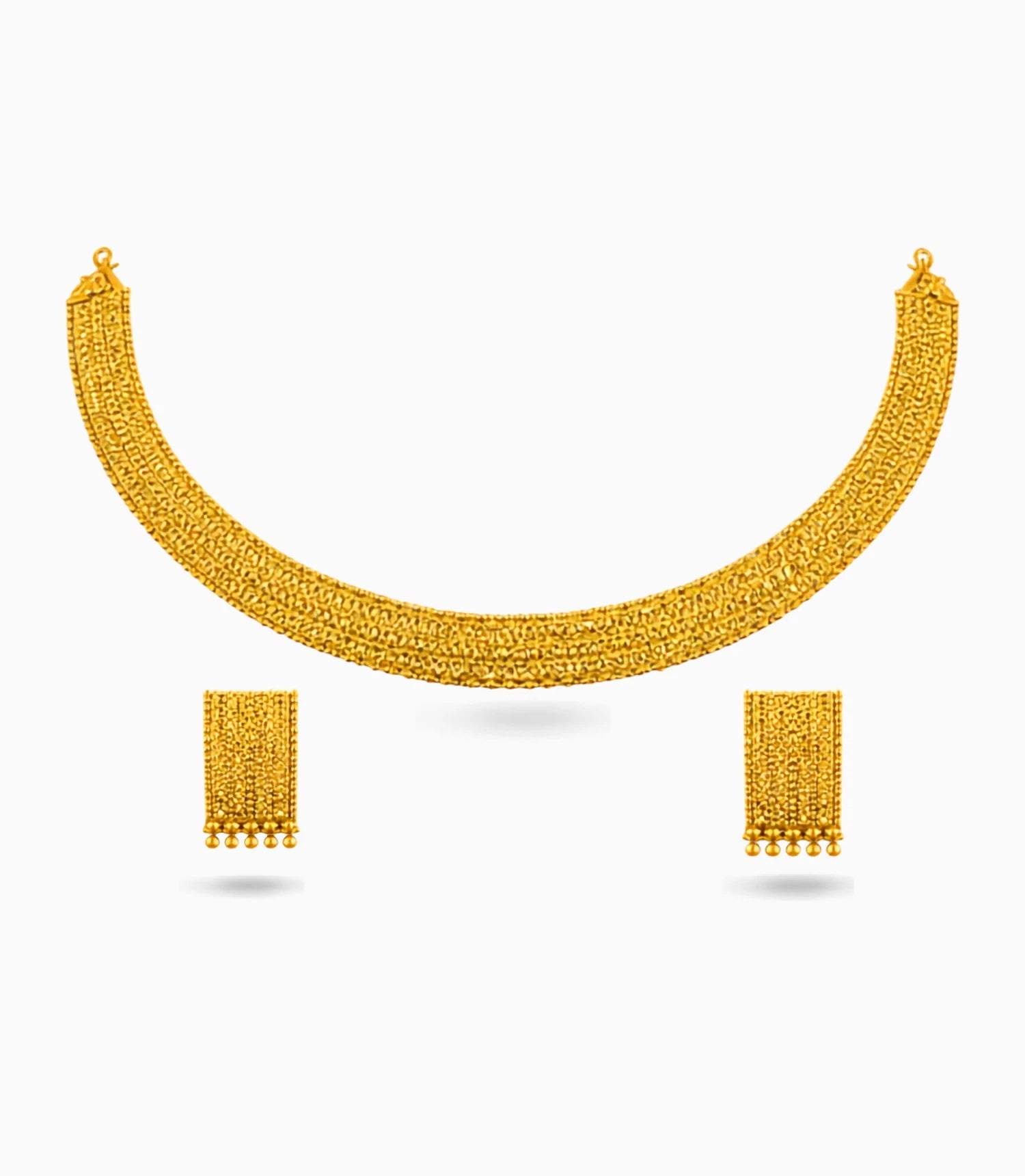 Gold Plated Festive Mesh Collar Necklace Set