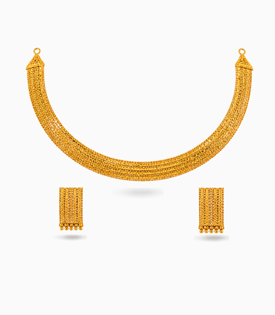 Gold Plated Sophisticated Necklace Set