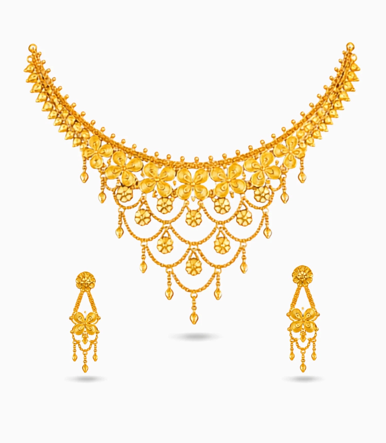 Gold Plated Floral Touch Necklace Set