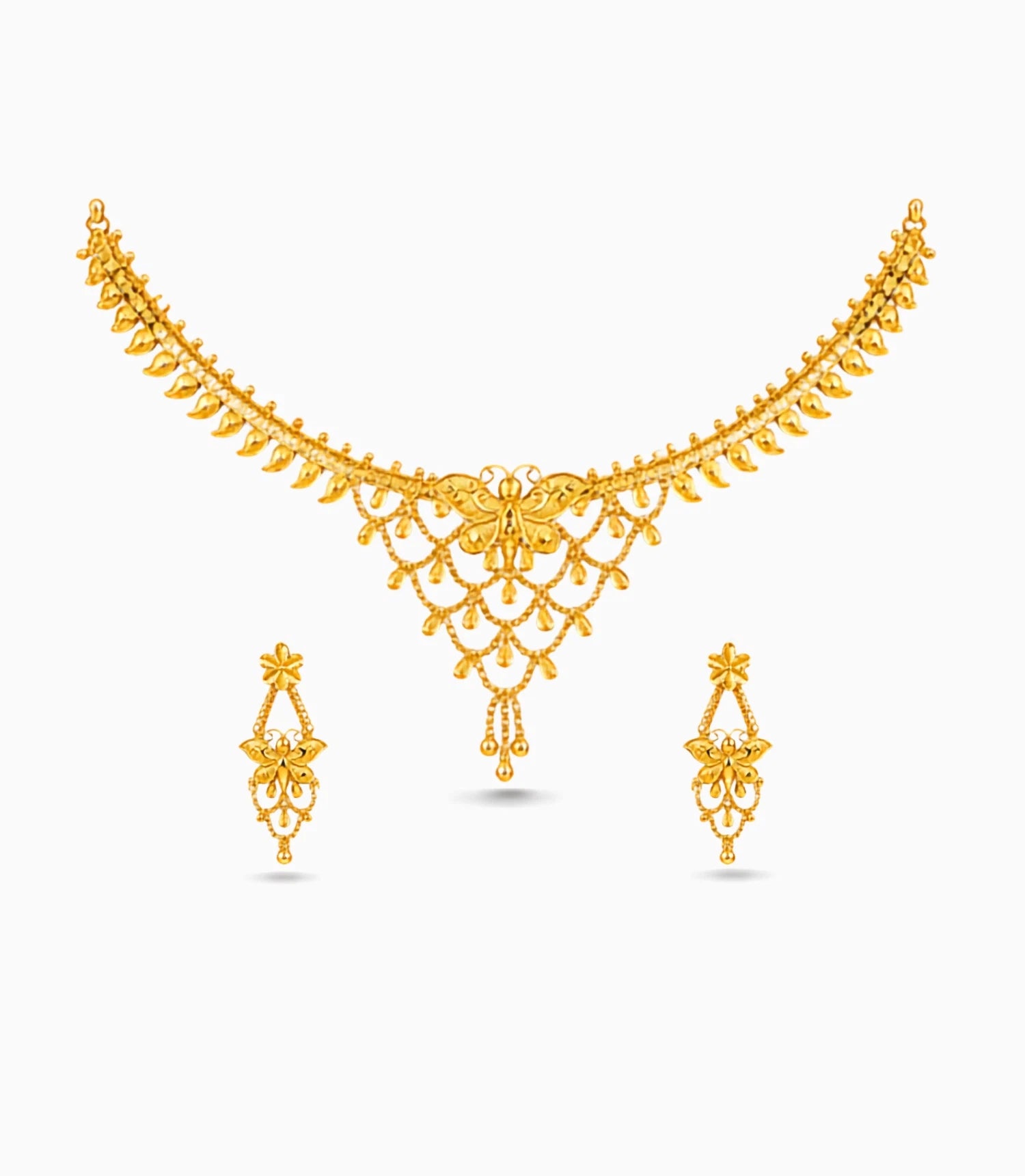 Gold Plated Butterfly Necklace Set