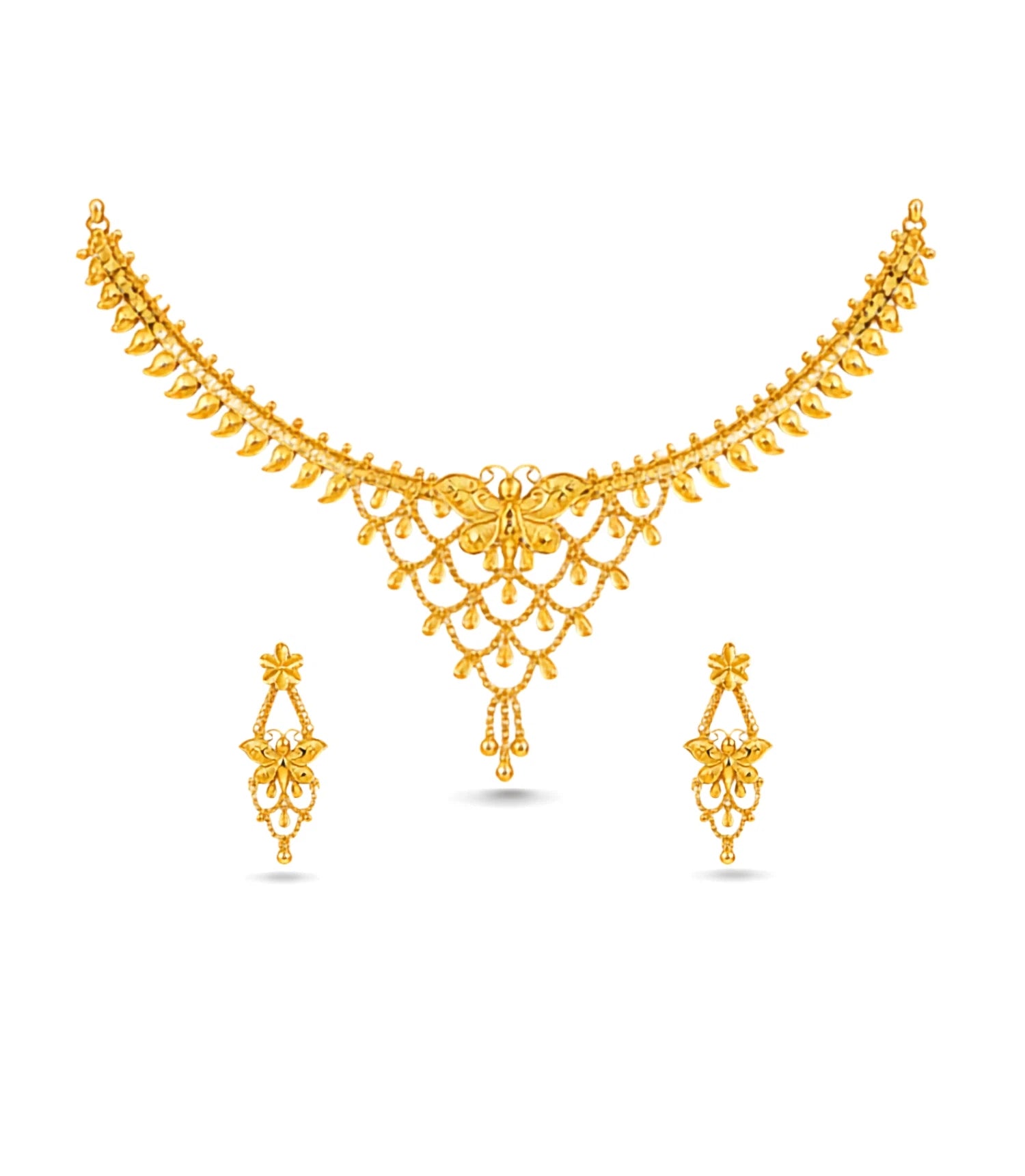 Gold Plated Butterfly Necklace Set