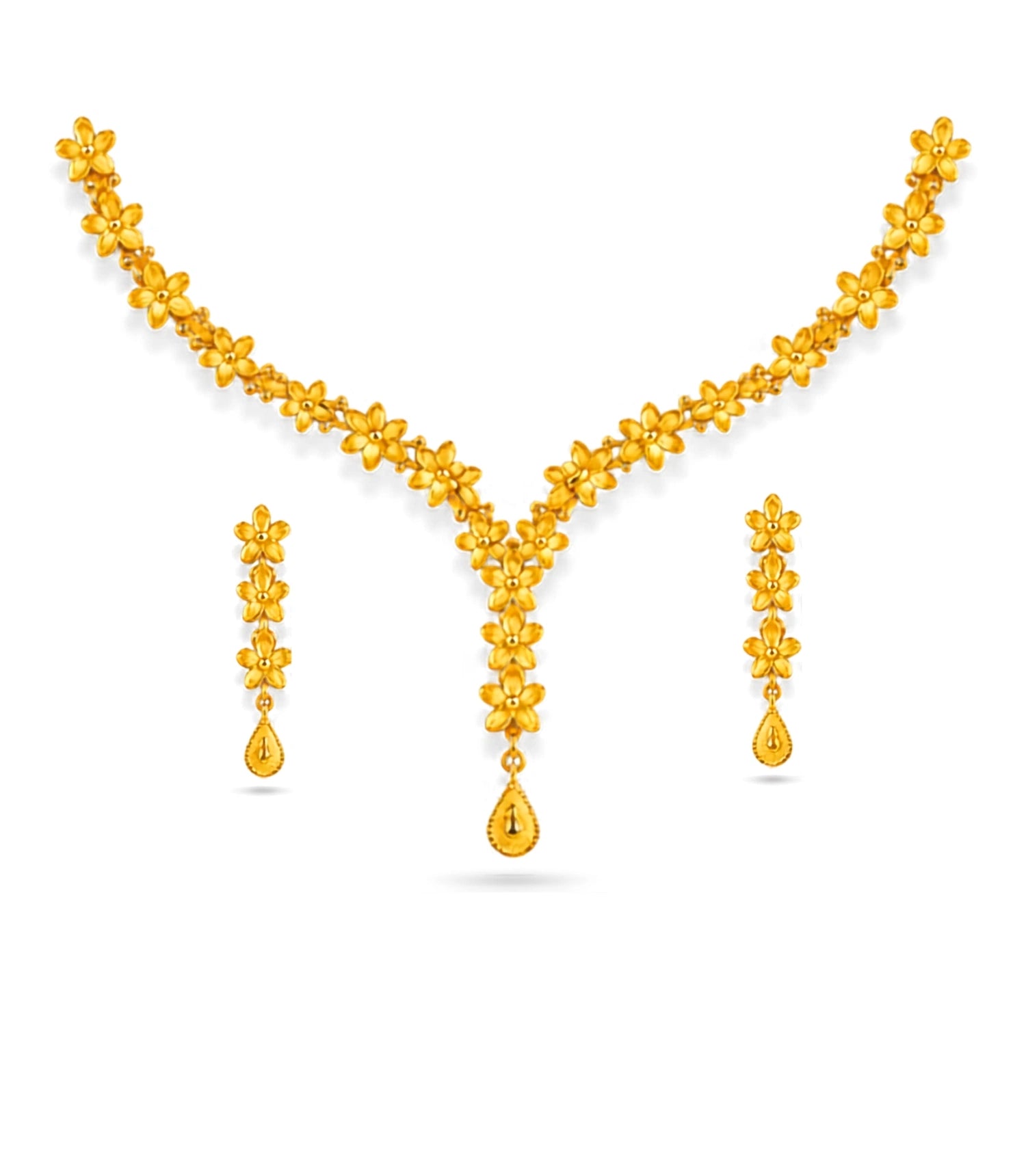 Gold Plated Floral Harmony Necklace Set