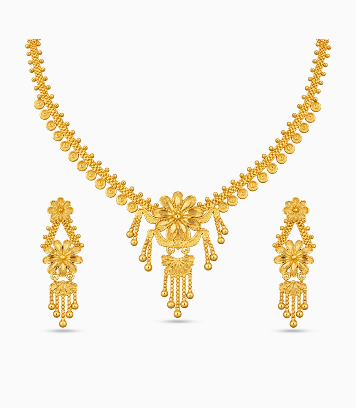 Gold Plated Classic Botanical Necklace Set